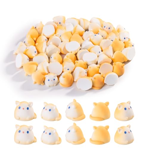 Teenzee 60 pcs Mini Resin Cat Many Styles Variety Tiny Animals Figures Miniature Little Small Animal Figurines Bulk for Micro Fairy Garden Landscape Accessories Hide Crafts Decor Aquarium