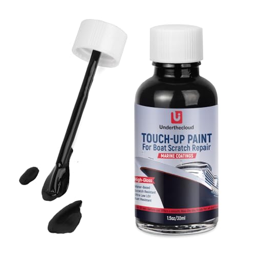 Boat Paint Touch Up Pen High-Gloss Black Boat Scratch Repair for Boats, Wood, Fiberglass, Aluminum, Metals Marine Topside Bottom Enamel Marine Repair Water-Based 30ml
