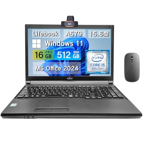 (�����ςݕi)�x�m* �m�[�g�p�\�R��MS Office 2024 & Win 11 pro���� ��8����CPU core i5 LifeBook A579 15.6�^ HD�^�J�����^WIFI�^HDMI�^�e���L�[�t �m�[�gpc �������ς�(�������F16GB�^