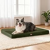 UPVILLA Waterproof Dog Bed Large-Orthopedic Support & Egg Crate Foam Dogs Mat, Soft & Cozy Dog Crate Pad with Non-Slip Bottom and Machine Washable Cover, Large Pet Mat Green