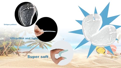 Image of Gel Pads for Thong Sandals, 8 Pairs | Toe Protectors, Forefoot Cushion Inserts, Non Slip, Metatarsal Support and Pain Relief