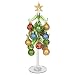 Red Carpet Studios Miniature Glass Christmas Tree with 16 Gold Glitter Ornaments