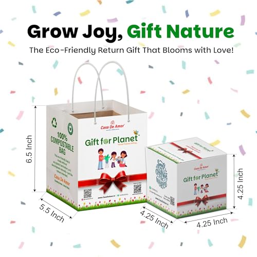 Image of Casa De Amor Gift for Planet Grow Your Own Flower Kit | Eco-Friendly Return Gift for Kids Birthday Party | DIY Gardening Kit with Pot, Seeds, Soil (Set of 1)