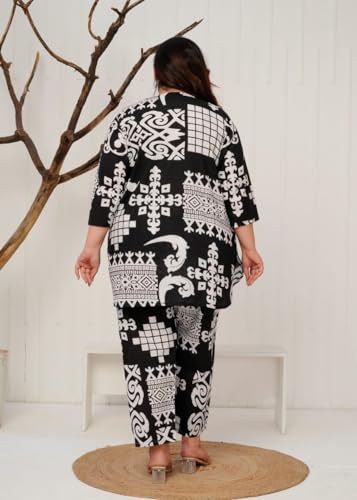 Image of Cord Set for Women Cotton |Plus Size A Line Kurta Set Stylish | Ethnic Dress Kurti Sets | Printed Dresses for Woman | Long Sleeves