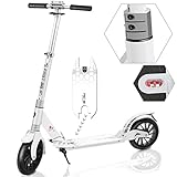 scooter adulto electrico Ajuste del mango: manillar ajustable con cómodas asas de goma suave y altura regulable en 3 niveles, rango de 88 – 103 cm, traje para jóvenes y niños de más de 8 años