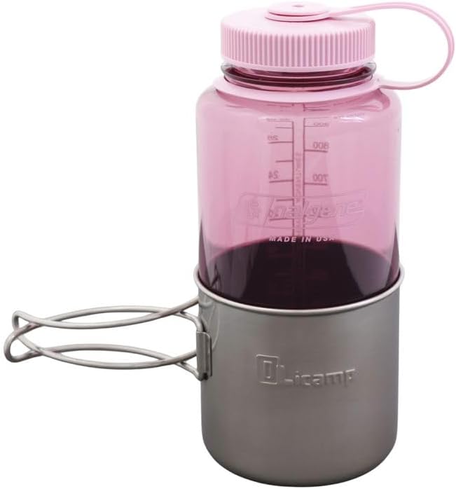 Olicamp Space Saver Cup & Nalgene 32oz Wide-Mouth Water Bottle Combo, Cherry Blossom image 5