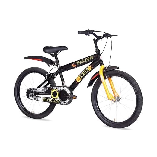 Hero Blast 20T Kids Cycle with mudgaurds | Black | Easy Self Assembly | Cycle for Age 7 to 10 Years Boys and Girls 12 Inches, Rigid