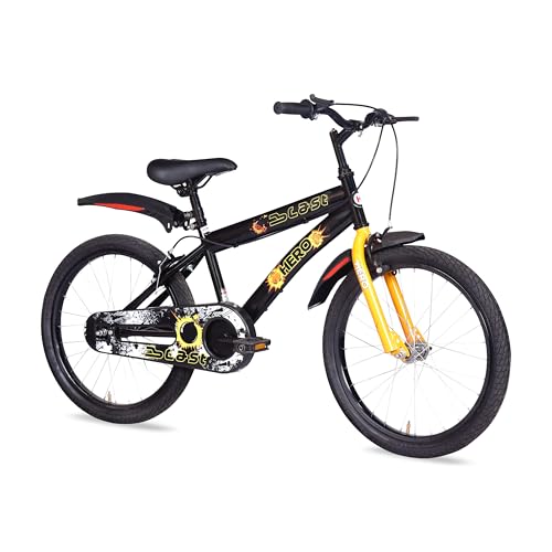 Hero Blast 20T Kids Cycle with mudgaurds | Black | Easy Self Asse...