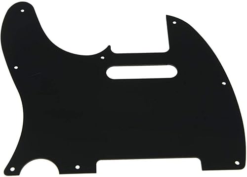 Miniatura 2 de KAISH Golpeador de guitarra TL Pick Guard de 8 agujeros para TelecasterTele, fabricado en Estados UnidosMéxico, negro, 1 capa