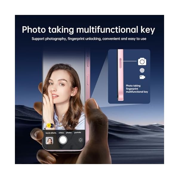 16PROMAX Unlocked Phone | 16+512GB Smartphone | Cell Phone Android 14.0 | Long Battery Life 7000mAh | 6.99" HD Display | 68+108MP Zoom Camera | with Dual SIM | Fingerprint Lock | Face ID (Pink) - Image 5