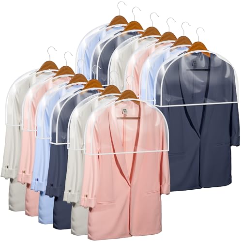 Clear Vinyl Shoulder Covers Closet Suit Protects Storage Home Decor Set of 12, 12'H x 22'W x 2'D