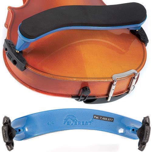 Everest Spring Collection Violin Shoulder Rest 4/4, Blue #TOP4