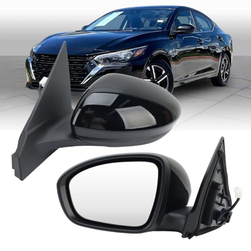 VANLOGY Left Driver Side Mirror Fits Nissan Sentra 2020-2025 Black 3Pins