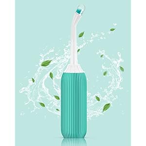 ELECTOMANIA ® Plastic Retractable Handheld Bidet Portable of Antislip, Bidet Angled Nozzle Spray with Travel Bag (Green, 500ML)