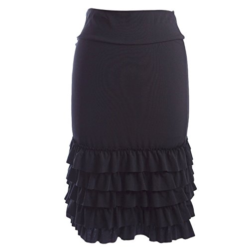 Peekaboo-Chic Bring on the Frill Half Slip Skirt Extender (black, s/m)