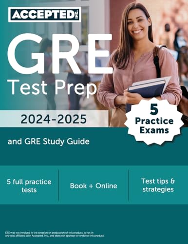 Accepted, Inc. Cox, Jonathan Gre Test Prep 2024-2025: 5 Practice Exams And Gre Study Guide cover
