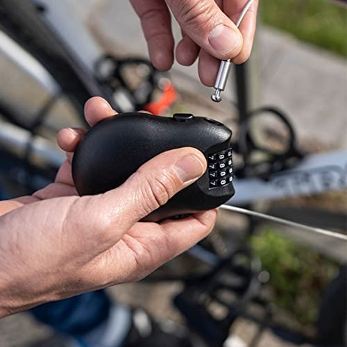 Eltin Bike Rollable Combination Lock 70X1000 - Caiman Lock - Retractable Steel Cable - Black #TOP4