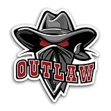 2 (Pieces) 3' and 5' Outlaw Sticker, Waterproof Vinyl Decals for Many Purpose Like Cars, Trucks, Laptops, Phones, Windows and More