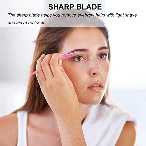 Image of MAYU Eyebrow Razor, Hair Trimmer Shaver and Tough Up Tool, Facial Razor with Safety Cover, 6 Razors
