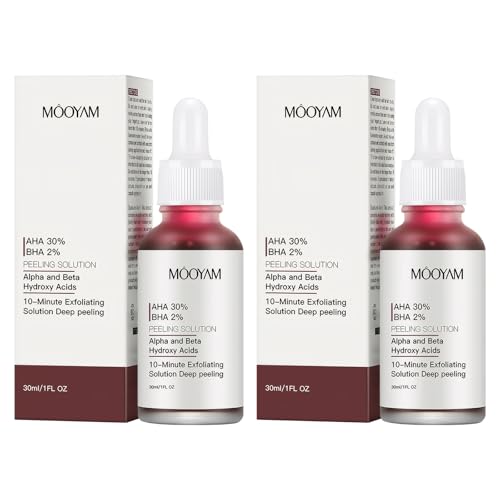 AhaPeeling 2 Flaschen Bha 30% & Feuchtigkeitsspendendes Anti-Aging für Klare Poren, Feine Linien und Strahlende Haut