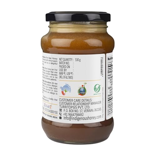 Image of INDIGENOUS HONEY USDA Certified Organic Raw Honey with Turmeric 17.64 oz