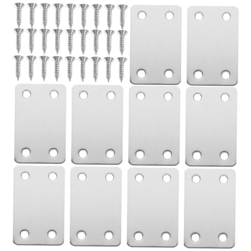 HOMOCONO Sturdy 20-Pack Metal Brackets Mending Plates for Wood Shelves Flat Plate Holes Metal Mounting Wall Brackets for DIY