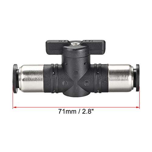 Válvula de bola neumática y cierre rápido de 10 mm en plástico negro resistente 3