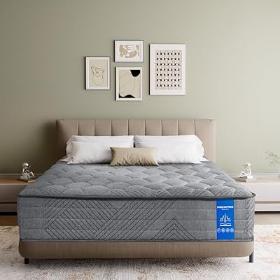 Veloflow Mattress in a Box, Medium-Strength Memory Foam, Relieves Back and Neck Pain, Individual Pocket Coil Springs, Sports Isolation, Edge Support, Breathable (Grey, Twin XL)