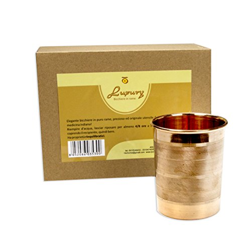 Lynpha Vitale Vaso en Cobre Puro Hecho a Mano Luxury - Antigua tradición Indiana: ayúrveda, metaloterapia - elaborado artesanalmente