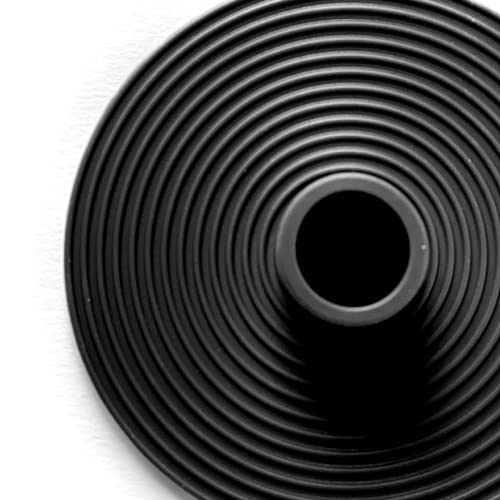 Taper Candle Holder Set Of 2 Made In Dark Grey Silicone, Candlestick Holders For Dinner Table Decor. Candle Holders To Decor Table Round Shape, Concentric Circles And Minimalist Home Decor #TOP5