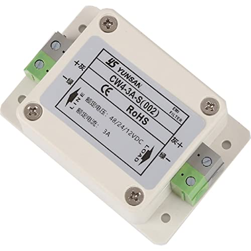 Taidacent 12V 24V 36V 48V DC Power Supply Filter Terminal Block DC Line Filter 1A 3A 6A 20A 30A Waterproof EMI Filter for Electronic Equipment and Measuring Instruments (30A)