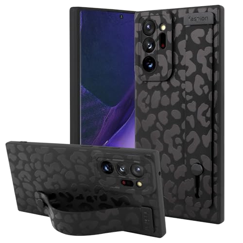 OOK Case for Samsung Galaxy Note20 Ultra with Finger Strap Black Leopard