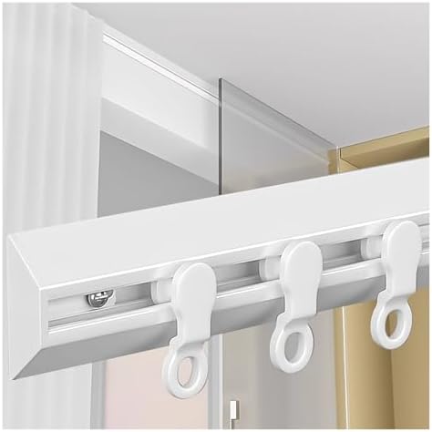 Customizable Side Wall Mount Curtain Rod Track, 5ft to 30ft, Seamless Room Separator with Gliders for Studio, Apartment, Hospital, Kindergarten, Durable Aluminum, Not Bendable.