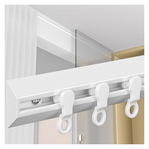 Customizable Side Wall Mount Curtain Rod/Track for Closet, 5ft-30ft Seamless Room Divider Gliders for Studio/Apt/Hospital/Kindergarten, Durable Not Bendable Aluminum