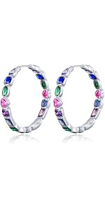 2 Orecchini In Argento Sterling 925 Semplici Classici Con