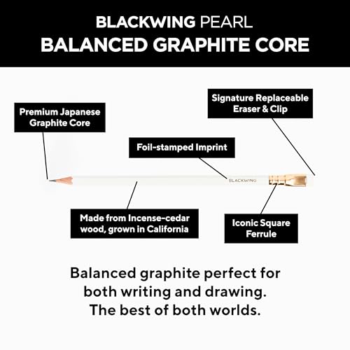 Blackwing Pearl Pencils - 12 Count, Incense-cedar, Premium Japanese Graphite, Pearlescent White, Balanced Lead, Great for Journaling and Writing by Blackwing - Image 3