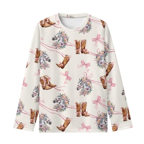 Image of Renewold Boys Girls Tees Kids T-Shirt Long Sleeve Crewneck T Shirts Casual Athletic Tops Clothing for Home School Travel
