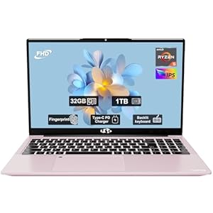 15.6″ Laptop, FHD IPS 1920 * 1080 Display, 32GB RAM 1TB SSD, AMD Ryzen 5(Beat i3-1215U, 4 Cores Up to 3.7GHz), 2 Years Warranty, 90 Days Return, Fingerprint, Backlit Keyboard, Wi-Fi 5, BT5.2, Numpad