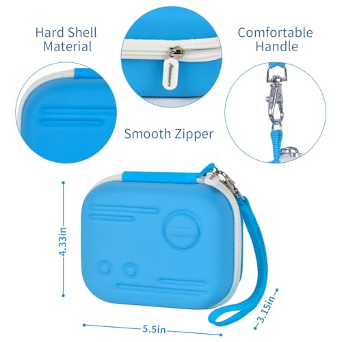 Image of Carrying Case for Yoto Mini Player with 24+ Card Holder-Blue | Hard Shell,Removable Divider, Keep Essentials Protected and Organized for Travel, Car Rides and Daily Use, Case Only