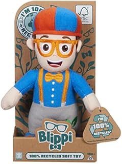 Blippi Eco Soft Toy, 100% Recycled materials, Blippi Gift, Sustainable Toy, Supersoft Plush