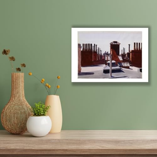 Edward Hopper Roofs In Washington Square impression mate nostalgie - 3