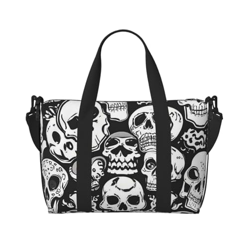 Sac de voyage pour femme grand week-end motif tête de mort