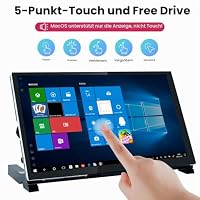 LAFVIN 7 Zoll IPS LCD Touchscreen Raspberry Pi Monitor Display 1024 × 600 kapazitiver Bildschirm HDMI Monitor kompatibel mit Raspberry Pi 5 / 4B / 3B +, BB Schwarz, Windows 10 8 7 – Ansicht 2