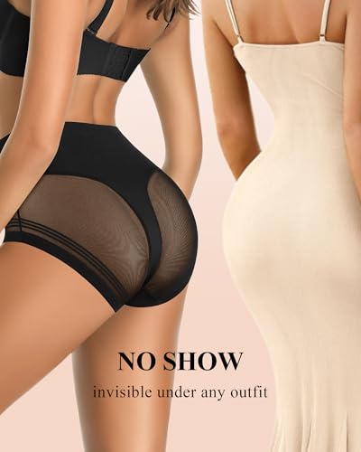 ORLAROY Shapewear for Women Tummy Control High Waisted Seamless Underwear Body Shaper Briefs Compression Shaping Panties L Black