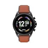 Fossil Gen 6(44Mm,Brown Color)Men'S Smartwatch With AMOLED Screen,Alexa Built-In,Snapdragon 4100,Wear Platform,Wear OS By Google Assistant,Spo2,Wellness Features & Smartphone Notifications,FTW4062