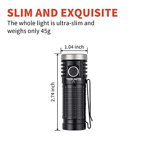 Thrunite T1 Edc Flashlight Usb Rechargeable Mini Led Pocket Light Handheld Flashlights With Magnetic Tailcap, Neutral White #TOP1