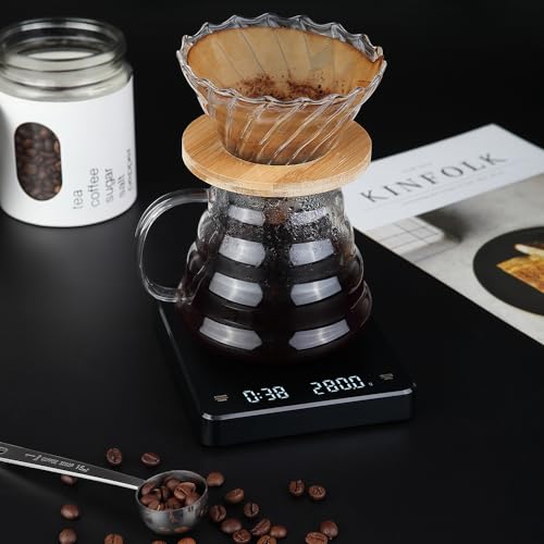 Image of New Horrizon Digital Scales, Kitchen Scales Digital, Pocket Scales, 0.01g x 500g, Food Scale LCD Display, Jewellery Scales Weighing Scales Kitchen (0.1g x 3000g)