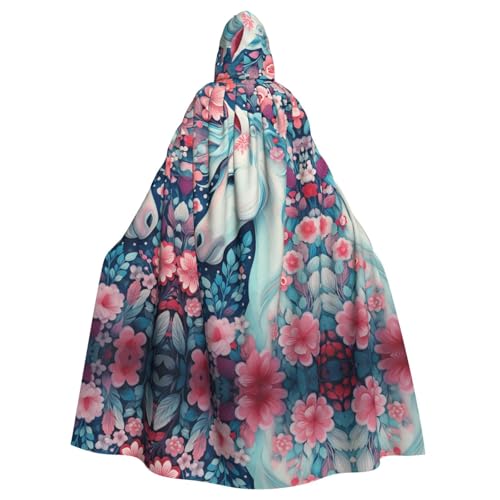 LPLSNWS Capa ligera con capucha para adultos, estampado de unicornio estilo corte papel, unisex, impresionante opción para fiestas de vacaciones y cosplay