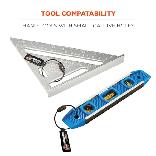 Image of Ergodyne Squids 3708 Wire Cable Loop Tool Tethering Attachment, Screw Gate Opening, Weight Rating 3lbs, 6-Pack