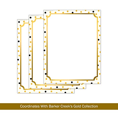Barker Creek Designer Computer Paper, Gold, 8.5” X 11”, Decorative Printer Paper, Stationery, 50 Sheets Per Pkg, Home, School And Office Supplies (741) #TOP2